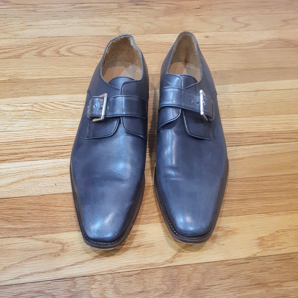 JWN Easton Monk Strap  Men Leather Italian Shoe Gray  Size M 10.5 JWN